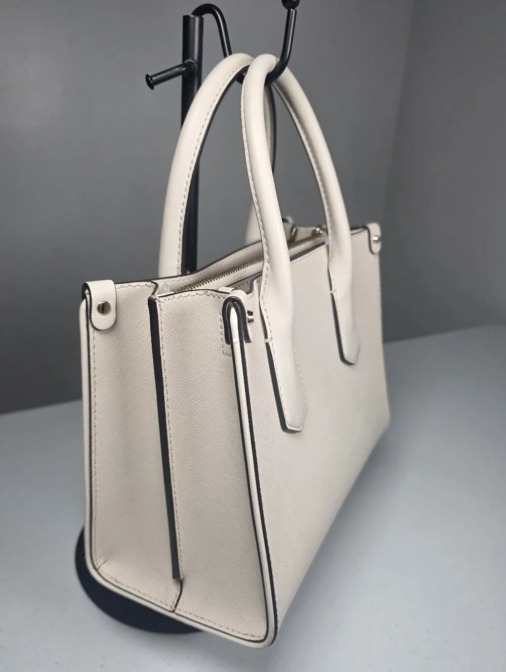 Michael Kors lvory Satchel with Gold Studded Hardware